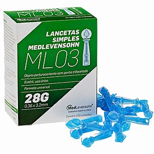 Lanceta para Lancetador 28g (100un) - Medlevensohn