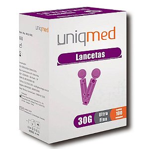 Lanceta para Lancetador 30g (100UN) - Uniqmed