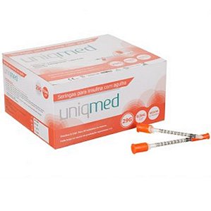 Seringa para Insulina 0,5ML com Agulha 29G 12,7x0,33mm (10UN) - UNIQMED