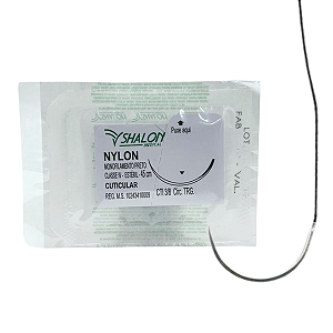 Fio de Sutura Nylon Monofilamento Preto -  Unidade - Shalon