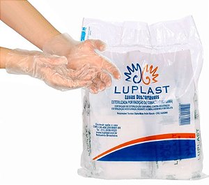 Luva Plástica Estéril e Não Estéril Luplast - Pacote Com 100 Unidades