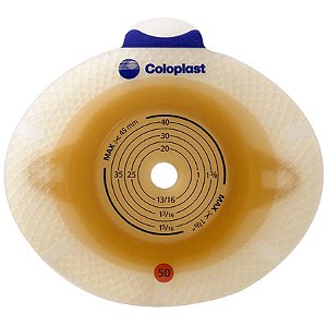Placa de Colostomia Plana SenSura Click Xpro Coloplast - Caixa com 5 Unidades