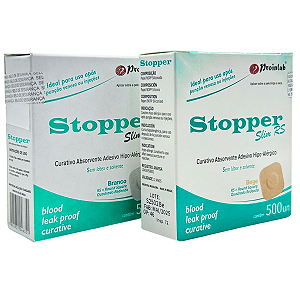 Curativo Adesivo Quadrado Redondo Stopper Slim - Caixa Com 500 Unidades - Proinlab