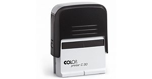 COLOP Printer C30 Compacto - Colop P30 MAIS VENDIDO Preto 18 x 47 mm (SEM PERSONALIZAÇÃO)