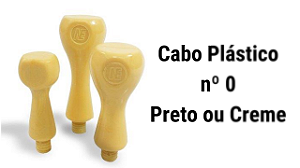 CABO PLÁSTICO 0 UNITÁRIO PRETO / CREME  - Kit com 10 unidades