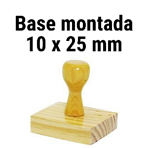 CARIMBO DE MADEIRA 10 X 25 MM MONTADO COM CABO  mm (SEM PERSONALIZAÇÃO) - Kit com 10