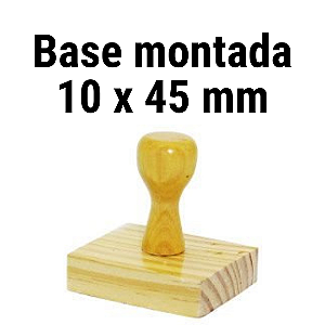 CARIMBO DE MADEIRA 10 X 45 MM MONTADO COM CABO  mm (SEM PERSONALIZAÇÃO)- Kit com 10