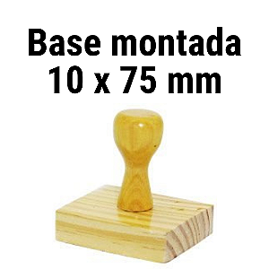CARIMBO DE MADEIRA 10 X 75 MM MONTADO COM CABO  mm (SEM PERSONALIZAÇÃO)- Kit com 10