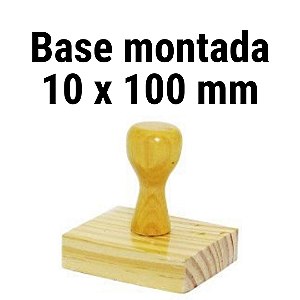 CARIMBO DE MADEIRA 10 X 100 MM MONTADO COM CABO  mm (SEM PERSONALIZAÇÃO) - Kit com 10