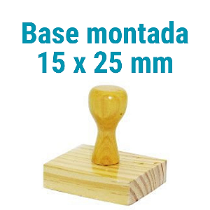 CARIMBO DE MADEIRA 15 X 25 MM MONTADO COM CABO (SEM PERSONALIZAÇÃO) - Kit com 10 unidades