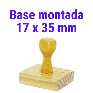 CARIMBO DE MADEIRA 17 X 35 MM MONTADO COM CABO (SEM PERSONALIZAÇÃO) - KIT COM 10 UNIDADES