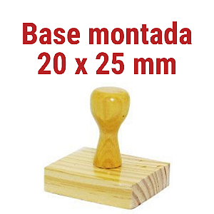CARIMBO DE MADEIRA 20 X 25 MM MONTADO COM CABO  (SEM PERSONALIZAÇÃO) - Kit com 10 unidades