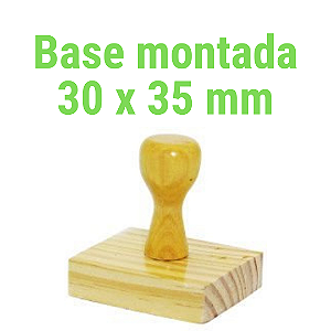 CARIMBO DE MADEIRA 30 X 35 MM MONTADO COM CABO (SEM PERSONALIZAÇÃO) - Kit com 10 unidades