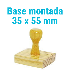 CARIMBO DE MADEIRA 35 X 55 MM MONTADO COM CABO  (SEM PERSONALIZAÇÃO) - Kit com 10 unidades