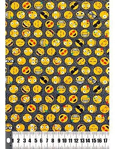 Tecido Círculo Emoji - 1621- 0,50cmx1,50 Mts