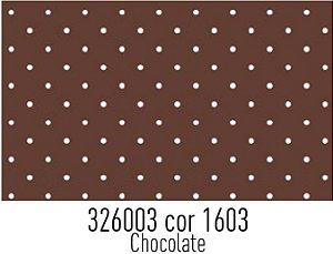 Tecido Círculo Poá Chocolate e Branco - 1603 - 0,50cmx1,50 Mts