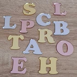 Letras em Acrílico Espelhado Prata, Dourado e Rose