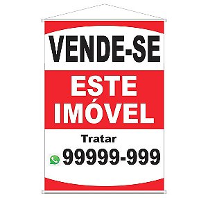 Banner de imobiliária vareta e corda 60x40 -25 unidades