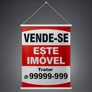 Banner de imobiliária vareta e corda 60x40 -25 unidades
