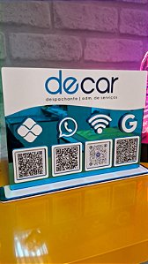 Placa PIX em Acrílico Azul Espelhado