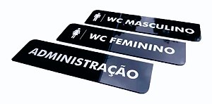 Placa de Acrílico Identificação de porta banheiro