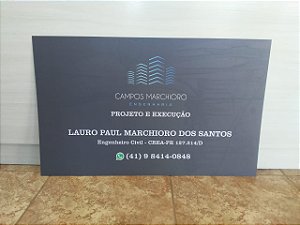 Placa para obra 80x50