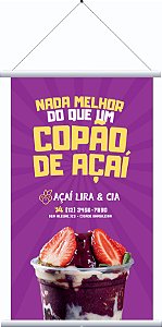 Banner de lona vareta e corda 100x80