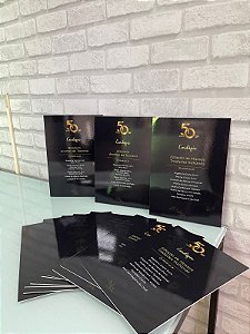 Cardápio em PS com Adesivo e Laminação Brilho