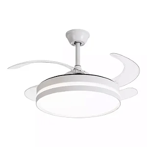 Ventilador Isis Retrátil Com Controle 30W Bivolt Branco 3000/4000/6000K
