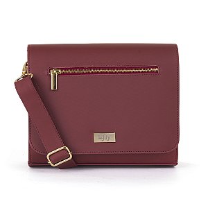 Bolsa Transversal Feminina Cor Marsala Acompanha Carteira Modelo JuJu da Marca Lefity