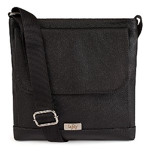 Bolsa Transversal Feminina Cor Preto Com Bolso Frontal Modelo Van da Marca Lefity