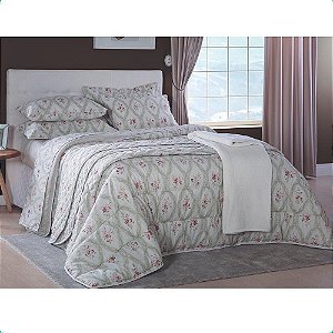 Jogo de Cama Solteiro 140x250cm Camafeu 140 Fios Realce Premium