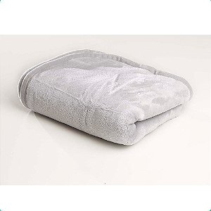 Cobertor para Berço Liso Flannel Super Macio 300g/m² Cinza