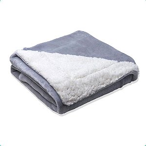 Cobertor para Berço Sherpa Hiper Macio 400g Cinza Happy Day