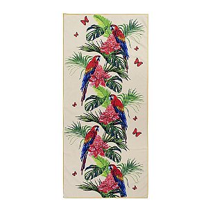 Toalha de Praia Aveludada Arara 140x70cm Realce Premium