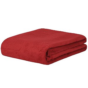 Manta Coral Fleece Casal Microfibra Lisa 180x200cm 170g/m² Realce Premium Sultan Vermelho