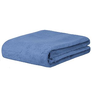 Manta Coral Fleece Casal Microfibra Lisa 180x200cm 170g/m² Realce Premium Sultan Azul