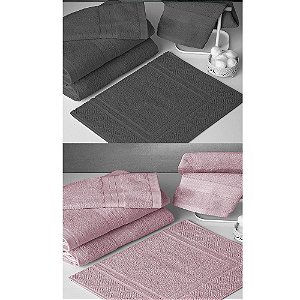Kit 2 Jogos de Banho Gigante Rose e Grafite Naturalle Fashion