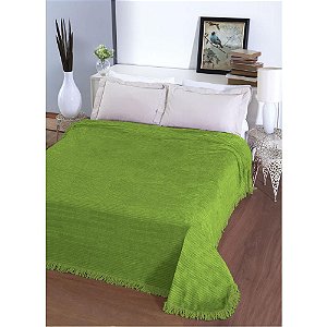 Colcha Chenille Canelada Lisa Verde 220x240cm Jolitex