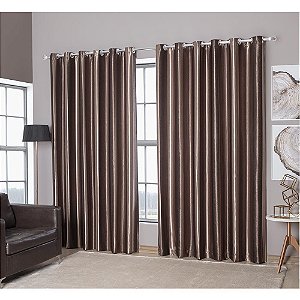 Cortina Blackout Suede Chocolate 24 Ilhoses 300x250cm Casa D'oro Sultan