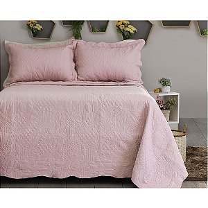 Kit Colcha Cobre Leito New Every Day Queen Amsterda Rose Cristal Sonhare Sultan