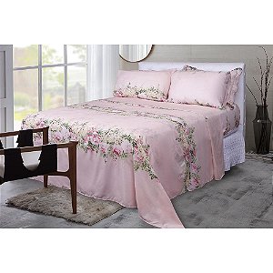 Jogo de Cama Duplo Microfibra Queen Leucacia Paco Milano Sultan