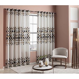 Cortina Única Amã 24 Ilhoses 300x240cm Casa D'oro Sultan