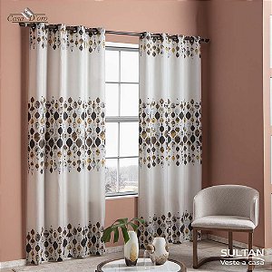 Cortina Única Amã 16 Ilhoses 220x240cm Casa D'oro Sultan