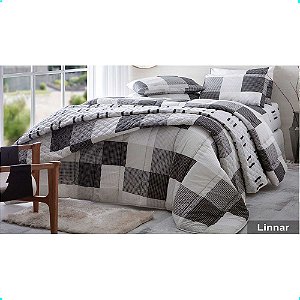 Jogo de Cama Solteiro 140 Fios 3 pçs Linnar Realce Premium
