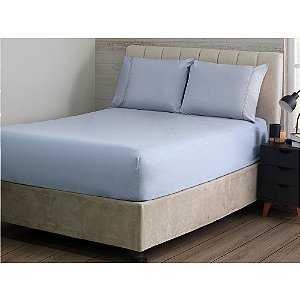 Jogo de Cama S Ponto Palito Casal 3 Pçs 180F Azul Sonhare