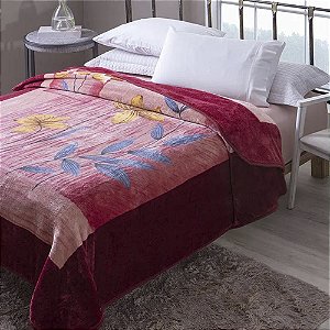 Cobertor Kyor Plus 420g Casal 180x220cm Algarve Vinho Jolitex