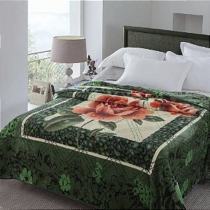 Cobertor Kyor Plus 420g Casal 180x220cm Sorrento Verde Jolitex