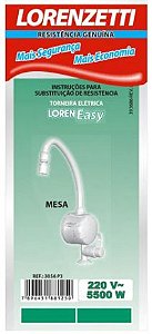 Resistência 3056-P3 para Torneira de Mesa Loren Easy 5500w 220v Lorenzetti