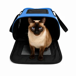 Bolsa Pet Cabine Azul 43x31,5x20 cm para Cães e Gatos